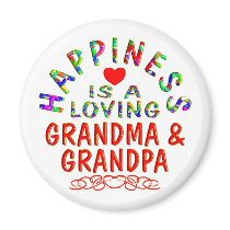 Grandma & Grandpa Happiness Refrigerator Magnet