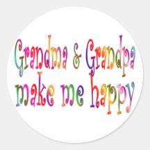Grandma & Grandpa Round Sticker