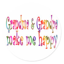 Grandma & Grandpa Round Sticker