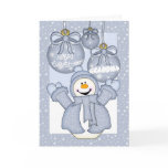 grandma, happy snowman christmas card - merry chri