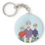 Grandma & kids on bench keychains