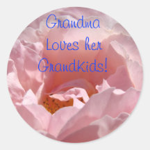 Grandma Loves her Grandkids! stickers Pink Rose