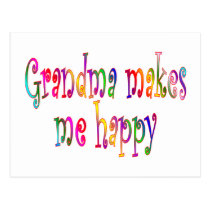 Grandma Makes Me Happy postcards