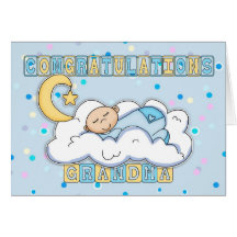 Grandma New Baby Boy Congratulations Cards