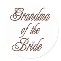 Grandma of Bride Classy Browns Sticker
