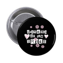 Grandma of Bride White on Black Pins
