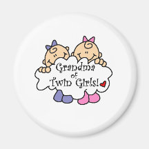 Grandma of Twin Girls Fridge Magnets