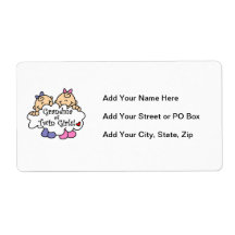Grandma of Twin Girls Gifts Personalized Shipping Label
