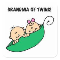 Grandma of Twins Gifts Square Stickers