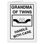 Grandma of Twins Handle With Care Cards