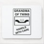 Grandma of Twins Handle With Care Mouse Pads
