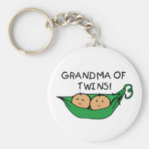 Grandma of Twins Pod Keychain