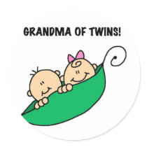 Grandma of Twins Tshirts and Gifts Sticker
