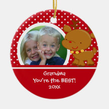 Grandma Photo Reindeer Christmas Ornament