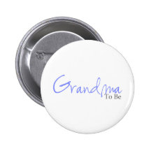 Grandma To Be (Blue Script) Pinback Buttons