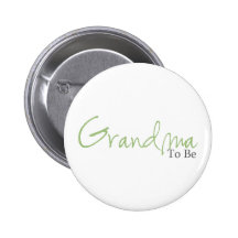 Grandma To Be (Green Script) Button