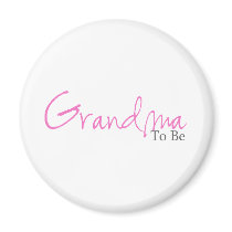 Grandma To Be (Pink Script) Refrigerator Magnets