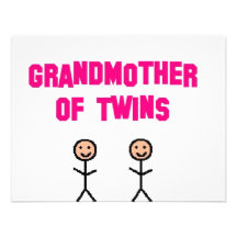 grandma twins personalized invitation
