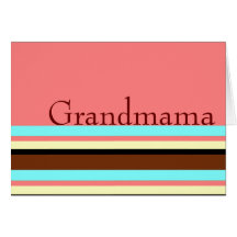 Grandmama's Cream blue brown pink Greeting Card