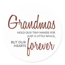 Grandmas Forever red Round Stickers
