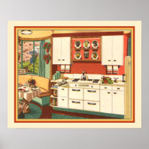 Grandmas Kitchen Mid Century Modern Retro Posters