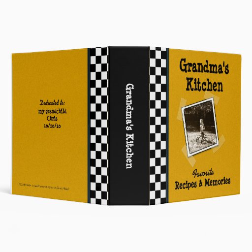 Grandma's Kitchen Recipe 2" Binder with Photo