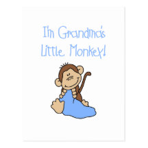 Grandma's Little Monkey - Blue Tshirts and Gifts Post Card