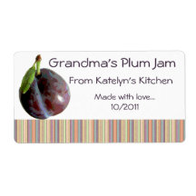 Grandma's Plum Jam Personalized Shipping Label