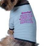 Grandma's Poem Pet Tee Shirt