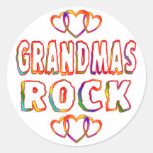 Grandmas Rock Round Stickers