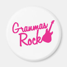 grandmas rock! with guitar fridge magnets