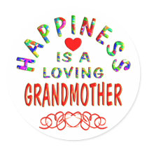 Grandmother Happiness Round Stickers