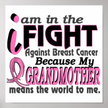 Grandmother Means The World To Me Breast Cancer Poster