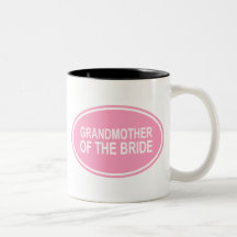 Grandmother of the Bride Wedding Oval Pink Mugs