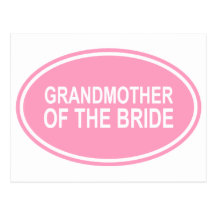Grandmother of the Bride Wedding Oval Pink Post Card