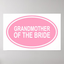 Grandmother of the Bride Wedding Oval Pink Print