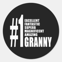 Grandmothers Birthdays : Number One Granny Round Stickers