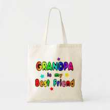 Grandpa Best Friend Canvas Bags