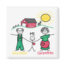 Grandpa Grandma & Me Magnets
