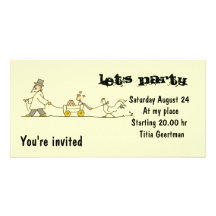 Grandpa, kid and chicken personalized photo card
