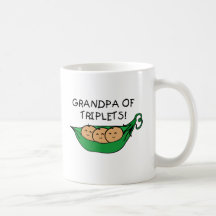 Grandpa of Triplets Pod Coffee Mugs