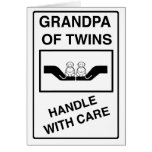 Grandpa of Twins Handle With Care Cards