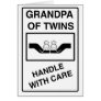 Grandpa of Twins Handle With Care Cards