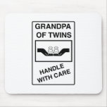 Grandpa of Twins Handle With Care mousepads