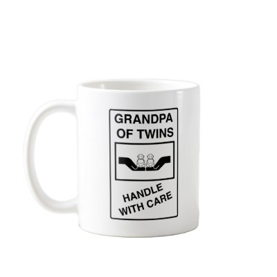 Grandpa of Twins Handle With Care Coffee Mug by Scrappintwins