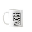 Grandpa of Twins Handle With Care mugs