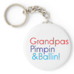 Grandpa red blue text that says Grandpa Pimpin and Key Chains