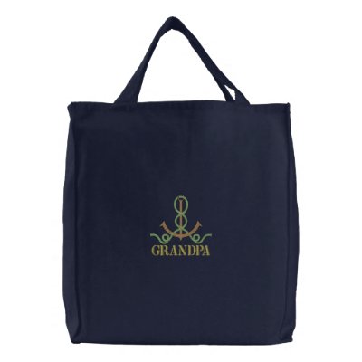 Grandpa Ships Anchor Embroidered Bag by fathersdaytshirts