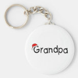 Grandpa With Santa Hat Keychains