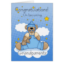 Grandparents New Baby Boy Congratulations Cards